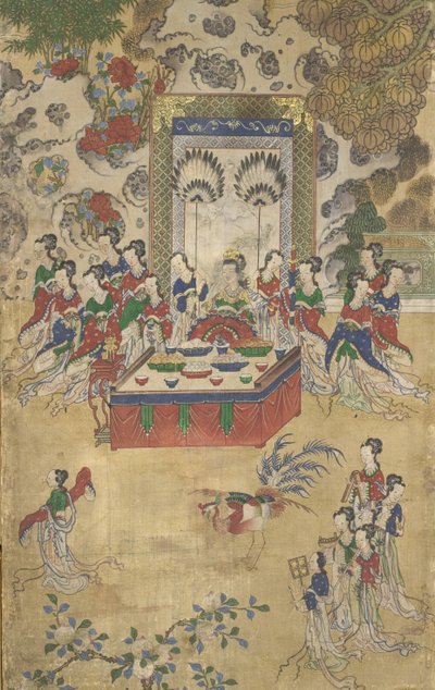 Seowangmo, Detail aus Das Bankett von Seowangmo, ca. 1800 von Korean School